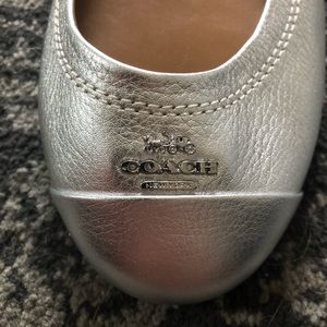 Coach Silver Metallic Ballet Flats
